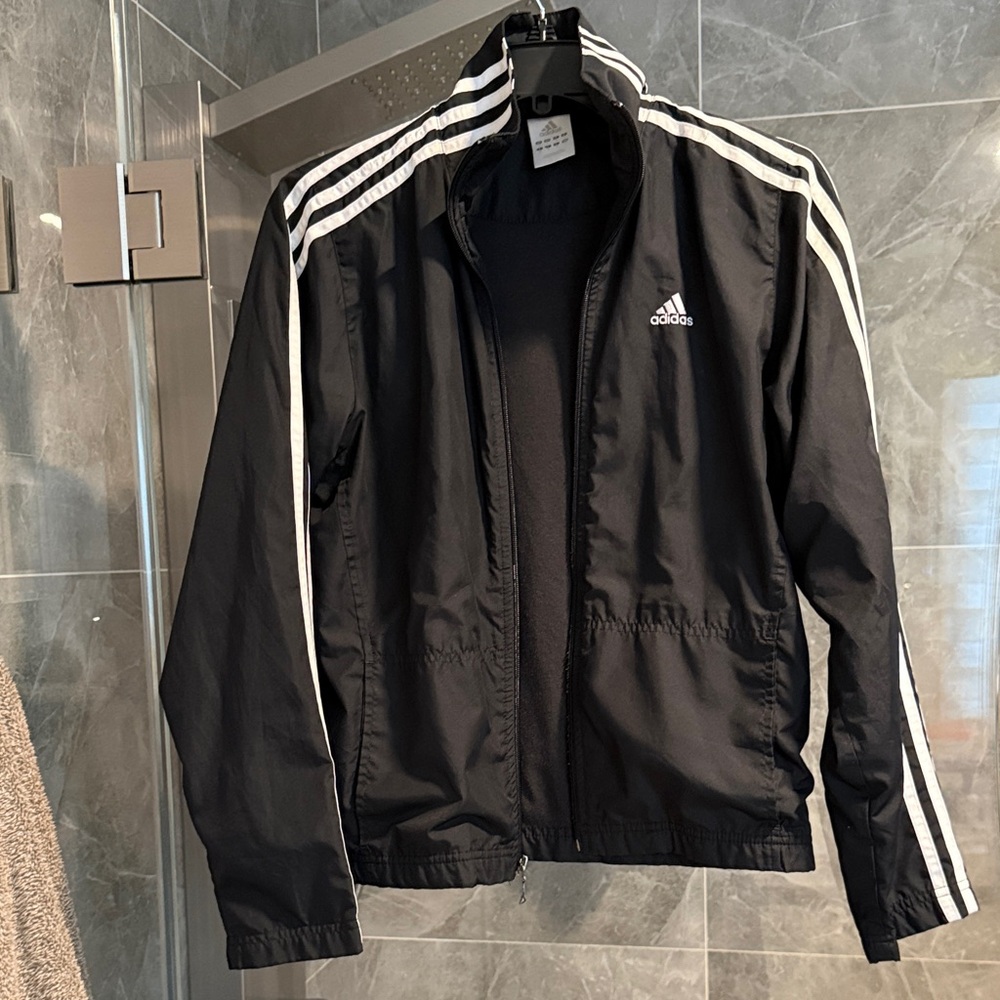 Adidas ESSENTIALS 3-STRIPES LIFESTYLE TRACK JACKET LINED WINDBREAKER SIZE S - Picture 3 of 11